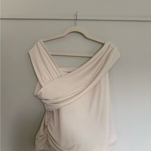 Abercrombie & Fitch Cream Off-Shoulder Top